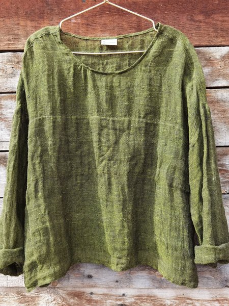 

Vacation Plain Loose Shirt, Green, Blouses & Shirts