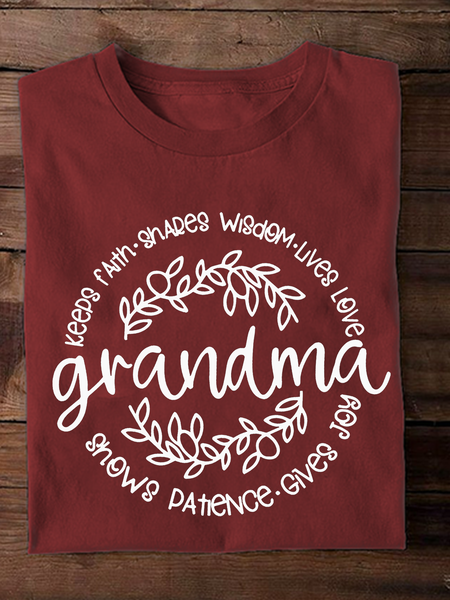 

Casual Animal Crew Neck Long Sleeve T-shirt, Wine red, T-shirts
