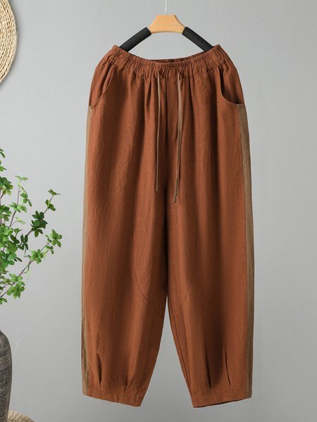 

Women's H-Line Daily Going Out Pants Casual Cotton Plain Spring/Fall Pants, Orange, Pants