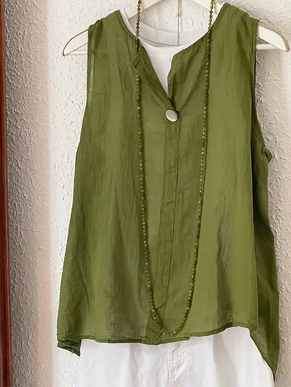 

Casual Notched Shirt, Green, Blouses & Shirts