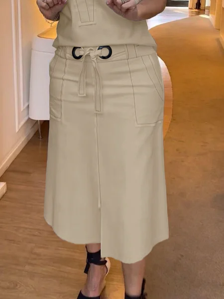 

Urban Regular Fit A-line Skirt, Khaki, Skirts