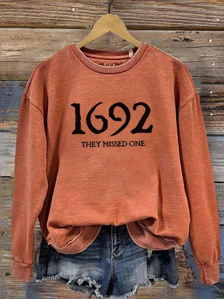 Halloween Casual Crew Neck Figure Sweatshirt, Orange red, Hoodies & Sweatshirts