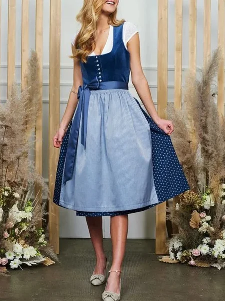 Women's Polka Dots Bow Square Neck Party Going Out Vintage Dress