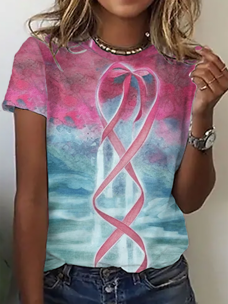 

Casual Tie-Dye Pattern Crew Neck Short Sleeve T-shirt, Multicolor, T-shirts