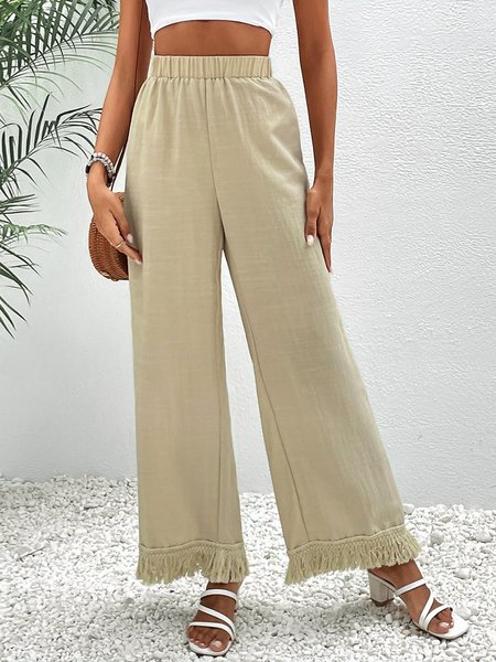

Casual Plain Long Pant, Khaki, Pants