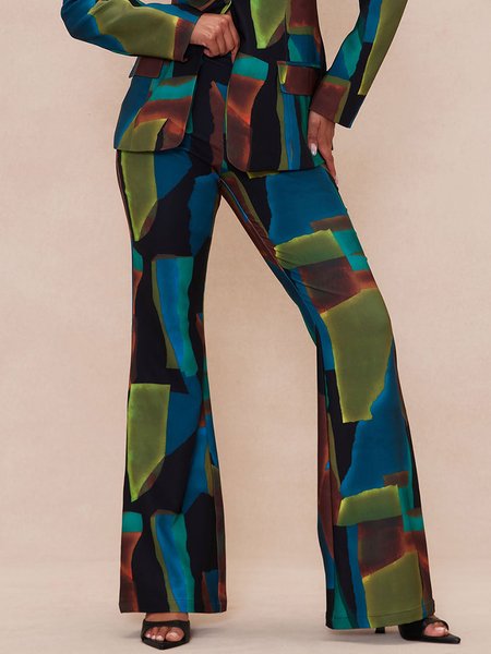 Regular Fit Pocket Stitching Colorblock Urban Pants, As picture, Pants
