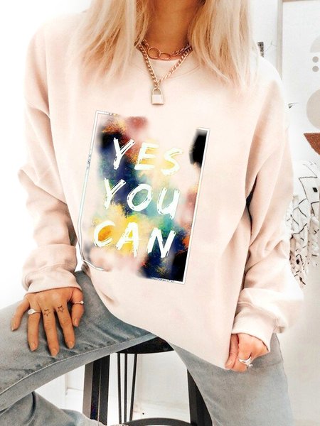 

Yes You Can Affirmation Slogan Sweatshirt, Khaki, Sweatshirts & Hoodies