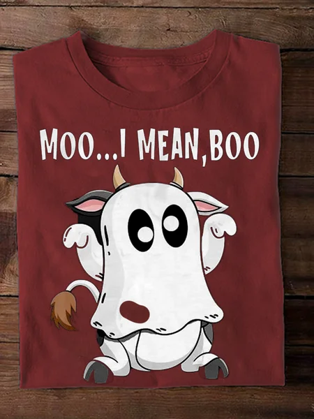 

Loose Cotton Casual Crew Neck pet T-Shirt, Wine red, Long sleeves