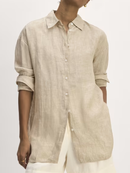

Casual Shawl Collar Shirt, Khaki, Blouses & Shirts