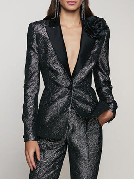 

Urban Lapel Collar Blazer, Black, Blazers