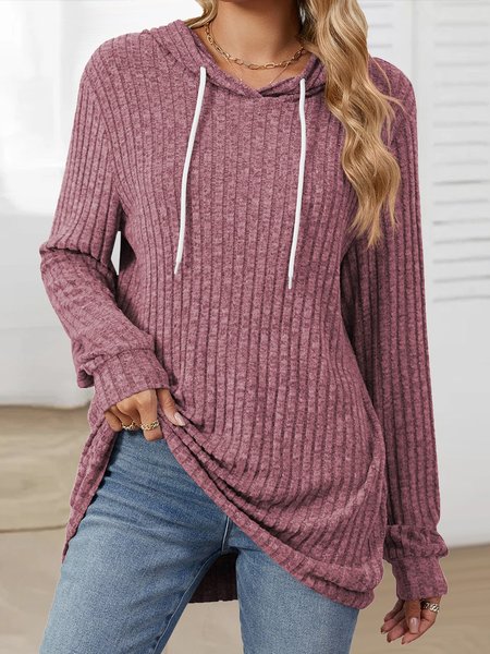 Casual Hoodie Plain Hoodie, Burgundy, Hoodies & Sweatshirts