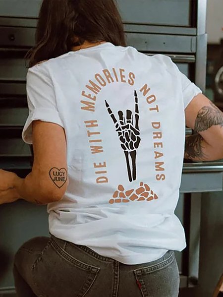 

Women's Short Sleeve Tee T-shirt Summer Letter Pattern Cotton Crew Neck Daily Going Out Casual Top White, T-Shirts