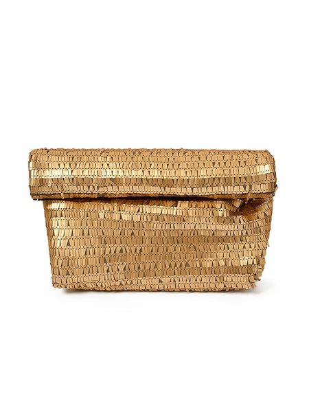

Sparkling Sequined Magnetic Envelope Clutch Bag, Champagne, Bags