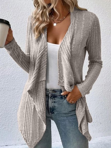 

Shawl Collar Loose Knitted Casual Kimono, Camel, Outerwear