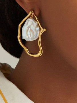 

irregular pearl drop earrings, Silver, Earring