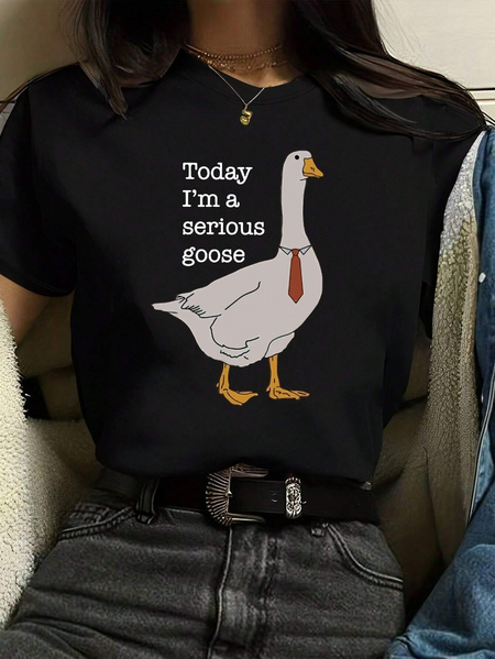 

Women's Short Sleeve Tee T-shirt Summer Animal Printing Cotton Crew Neck Daily Going Out Casual Top Black, T-Shirts