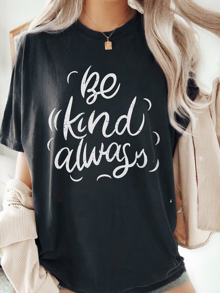 

Women's Short Sleeve Tee T-shirt Summer Text Letters Cotton Crew Neck Daily Going Out Casual Top Black, T-Shirts