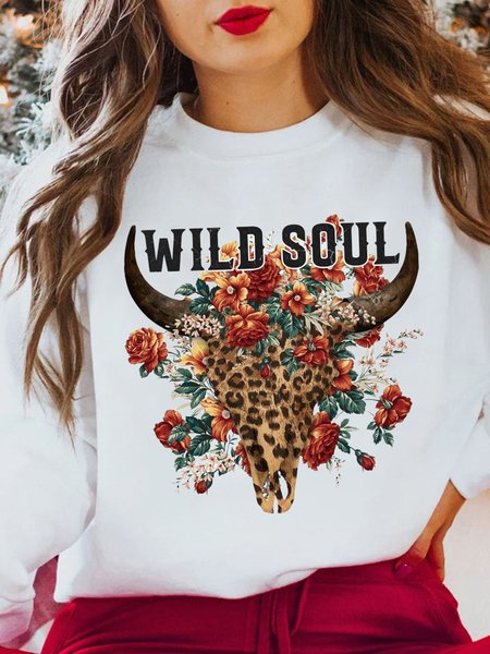 

Wild Soul Aries Carnation Printed Cotton Sweatshirt, White, Sweatshirts & Hoodies