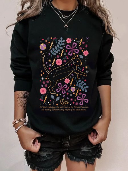 

Leo Constellation Print Sweatshirt, Black, Sweatshirts & Hoodies