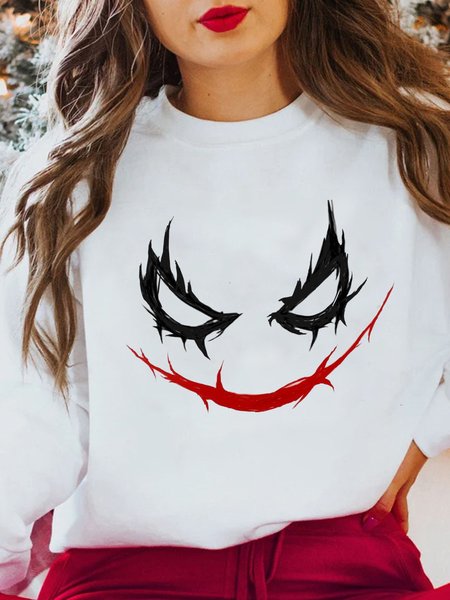 

Cool Smiley Face Cotton Sweatshirt, White, Sweatshirts & Hoodies