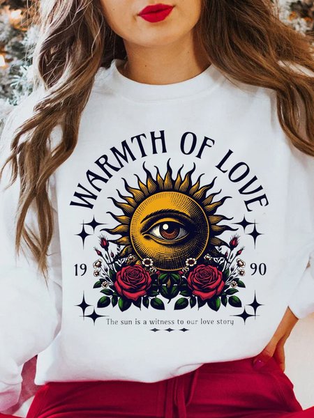 

Warmth Of Love The Sun Is A Witness To Our Love Story Aztec Sun God Rose Cotton Sweatshirt, White, Sweatshirts & Hoodies