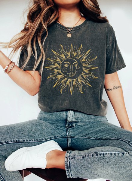 

Women's Short Sleeve Tee T-shirt Summer Sun Cotton Crew Neck Daily Going Out Casual Top Black, T-Shirts