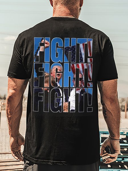 

FIGHT FIGHT FIGHT 2024 Printed T-Shirt, Black, T-Shirts