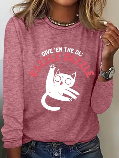 

Razzle Dazzle Funny Cat Long sleeve Shirt, Watermelon, Long sleeves
