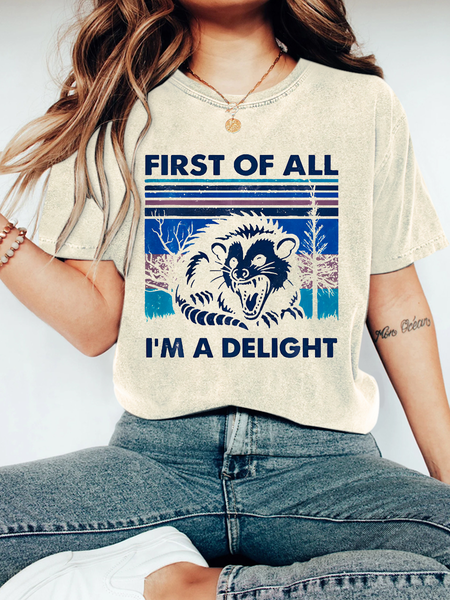 

First Of All I'm A Delight Sarcastic Vintage Shirt, Off white, T-shirts
