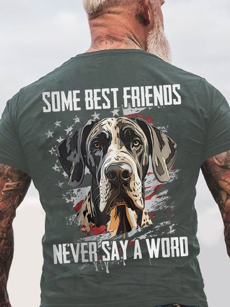 

Some Best Friends Never Say A Word GREAT DANE Cotton T-shirt, Dark gray, T-shirts