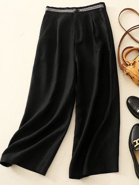 

Loose Casual Pants, Black, Pants