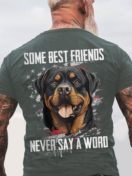 

Some Best Friends Never Say A Word ROTTWEILER Cotton T-shirt, Dark gray, T-shirts
