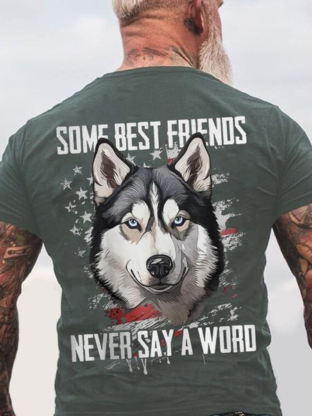 

Some Best Friends Never Say A Word Husky Cotton T-shirt, Dark gray, T-shirts
