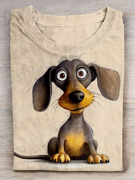 

Dachshund Dog Art Print T-Shirt, Apricot, T-shirts