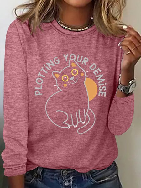PLOTTING YOUR DEMISE Sarcastic Long sleeve Shirt, Watermelon, Long sleeves