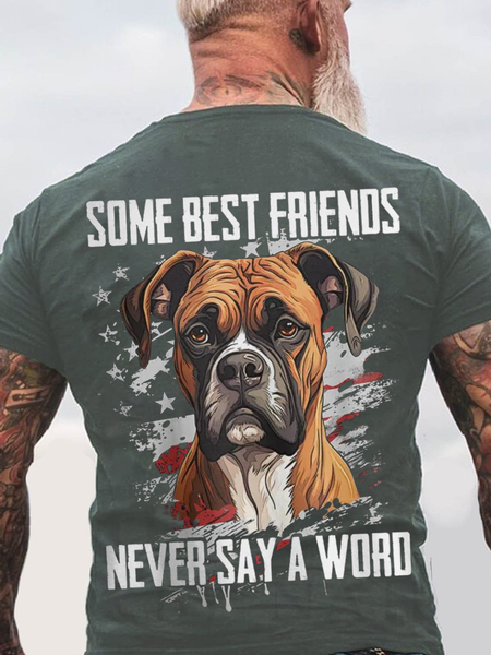 

Some Best Friends Never Say A Word BOXER Cotton T-shirt, Dark gray, T-shirts