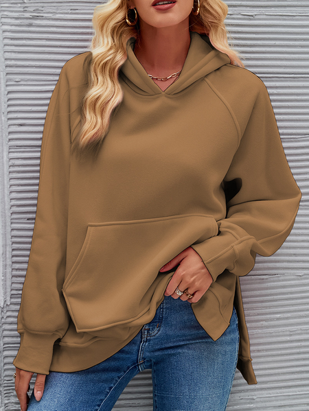 

Casual Hoodie Plain Sweatshirt, Khaki, Hoodies & Sweatshirts