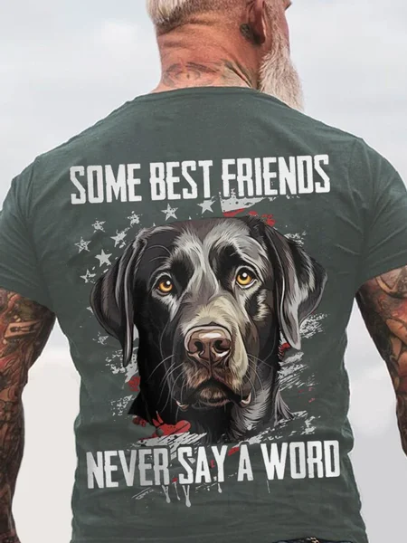 

Some Best Friends Never Say A Word BLACK LAB Cotton T-shirt, Dark gray, T-shirts