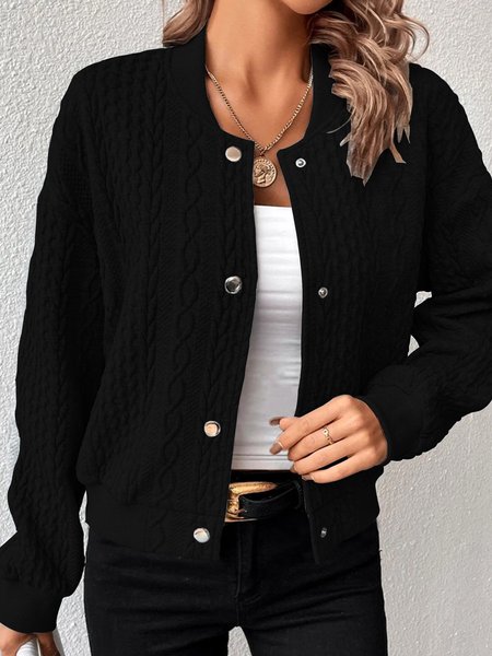 

Women's Plain Regular Loose Kimono, Black, Outerwear