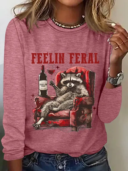 

Feelin Feral Long Sleeve Shirt, Watermelon, Long sleeves