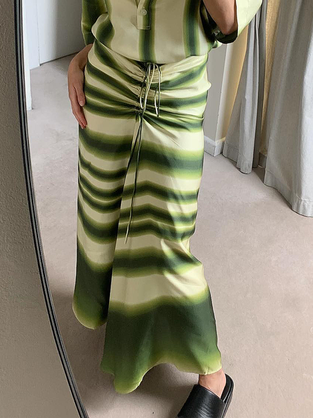

Urban Striped Regular Fit Maxi Skirt, As picture, Skirts