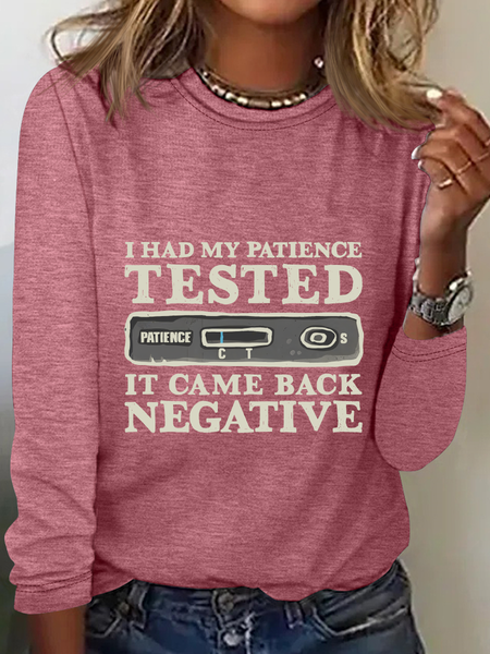 

I Had My Patience Tested Long Sleeve Shirt, Watermelon, Long sleeves