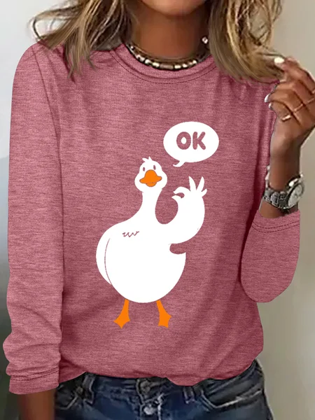 

Ok Duck Long Sleeve Shirt, Watermelon, Long sleeves
