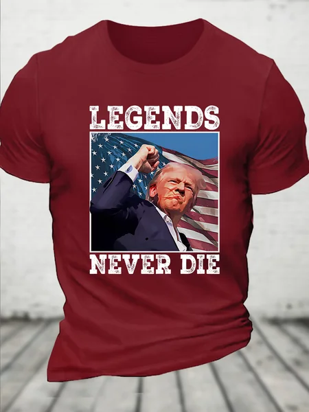 

Legend Never Die Trump Loose Casual T-Shirt, Red, T-shirts