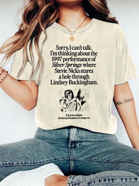 

Sorry，I can't Talk Vintage Distressed Shirt, Off white, T-shirts
