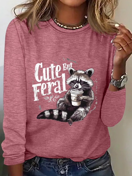 

Cute But Feral Long Sleeve Shirt, Watermelon, Long sleeves