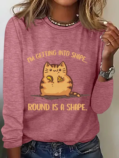

I'm Getting Into Sampe Round Is A Shape. Long Sleeve Shirt, Watermelon, Long sleeves