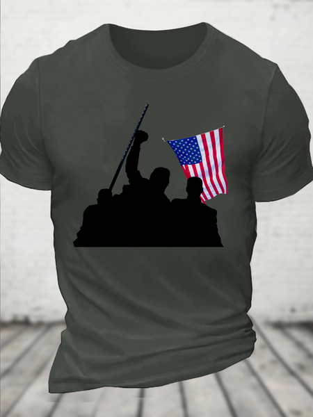 

Men's Trump Fight Flag Fight Cotton T-shirt, Dark gray, T-shirts