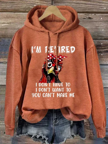 

I’m Retired I Don’t Have To I Don’t Want To You Can’t Make Me Cotton-Blend Hoodie, Orange, Hoodies&Sweatshirts