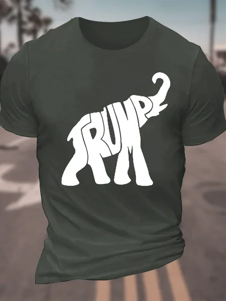 Elephant Trump Cotton T-shirt, Dark gray, T-shirts
